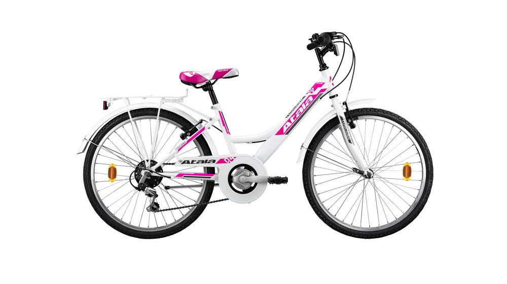 Atala Bicicletta da Bambina Modello 2020 Toscana 6V Telaio 24" Colore Bianco/Fucsia