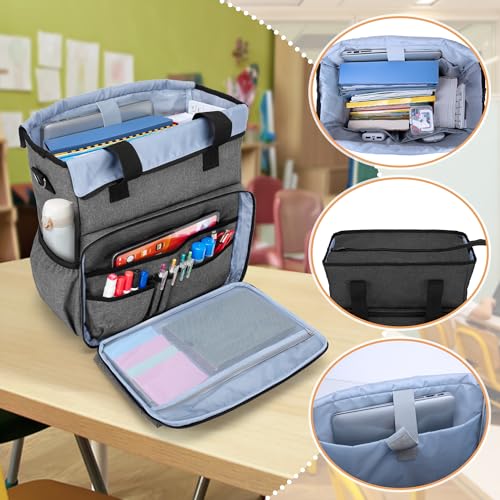 BAFASO Teacher Bag with Laptop Sleeve and Shoulder Strap, Large Teacher Tote Bag with Multiple Pockets2