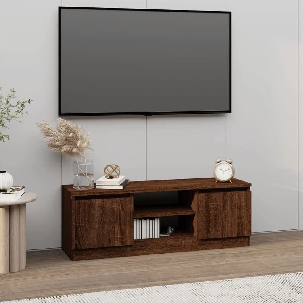 Vidaxl Tv Cabinet With Door Brown Oak 102X30x36 Cm 823357