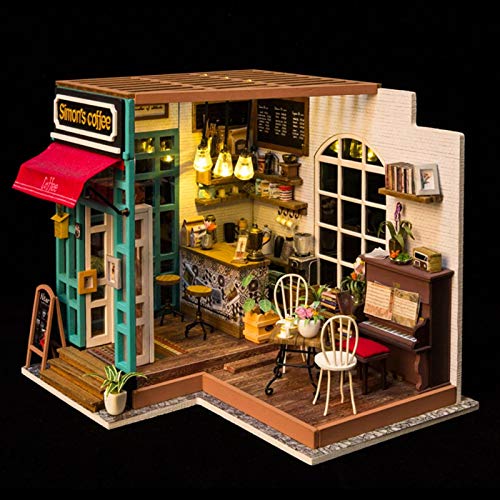 Germerse DIY Puppenhaus, Puppenhaus-Kit, entzückende Dekoration Super süßes Dekor, mit LED-Leuchten Puppenhaus, einfach… – Bild 6