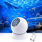 Projektor Unterwasserwelt Ozean Projektor Lampe, Ozean Meer LED-Nachtlicht Projektor, 360° Drehbar Aufladbar, USB Licht für Schlafzimmer Wohnzimmer, Ocean Wave Night Projector,Energieeffizienzklasse D