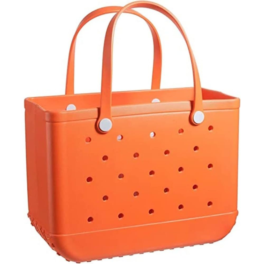 MAUXpIAO Rubber Beach Bag, Waterproof Shopping Tote Bag, Sandproof Silicone Handbag for Beach, Pool, Market, Travel and Outdoor Activities rewr/H/14x19in