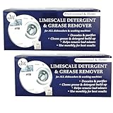JYW Limescale & Grease Remover & Descaler Detergent for Cleaner Washing Machines & Dishwashers 10 x 50g Powder Sachets (Pack of 2)