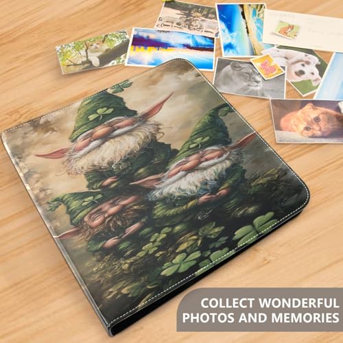 Álbum de fotos scrapbook autoadhesivo con cubierta de cuero PU, 3 anillos, 40 páginas, tamaño 8x10 para recuerdos miniatura 5