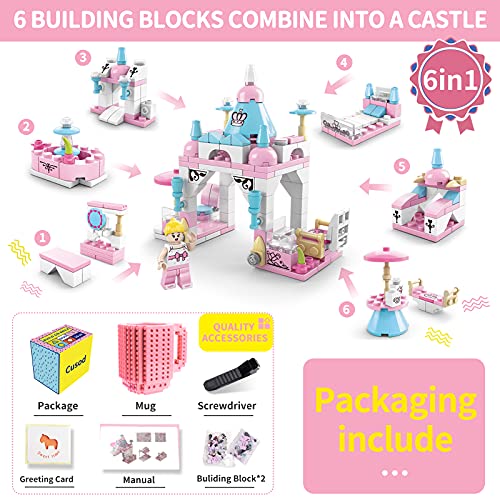 Cusod Build On Brick Mug For Kids Adults Boys, Novelty Coffee Mugs Compatible With Lego, Fun Coffee Mugs For Birthday, 16Oz Unique Cool Diy Cups, Block Buddy Mug With 6 In 1 Blocks #TOP1