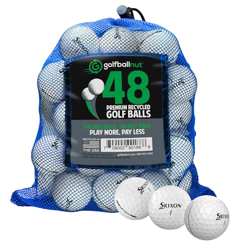 GolfBall Nut Used and Certified Recycled for Srixon Q Star Mix Near Mint 4A Quality White 48 Golf Balls Mesh Bag Included