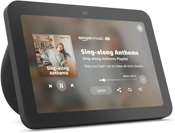 Amazon Echo Show 8, With Spatial Audio, Smart Home Hub, ideal for open living spaces, includes Alexa, Charcoal