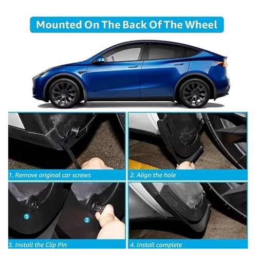 Garde-boue pour Tesla Model Y 2020-2025 protection sans perçage - 5