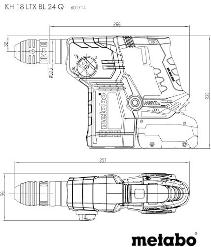 Marteau perforateur sans fil METABO KH 18 LTX BL 24 Q 18 V SDS plus et cylindrique - vue 3