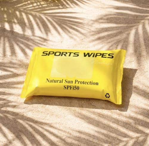 Sports Wipes - Moisturizer SPF 50 Biodegradable Waterproof Sun Protection