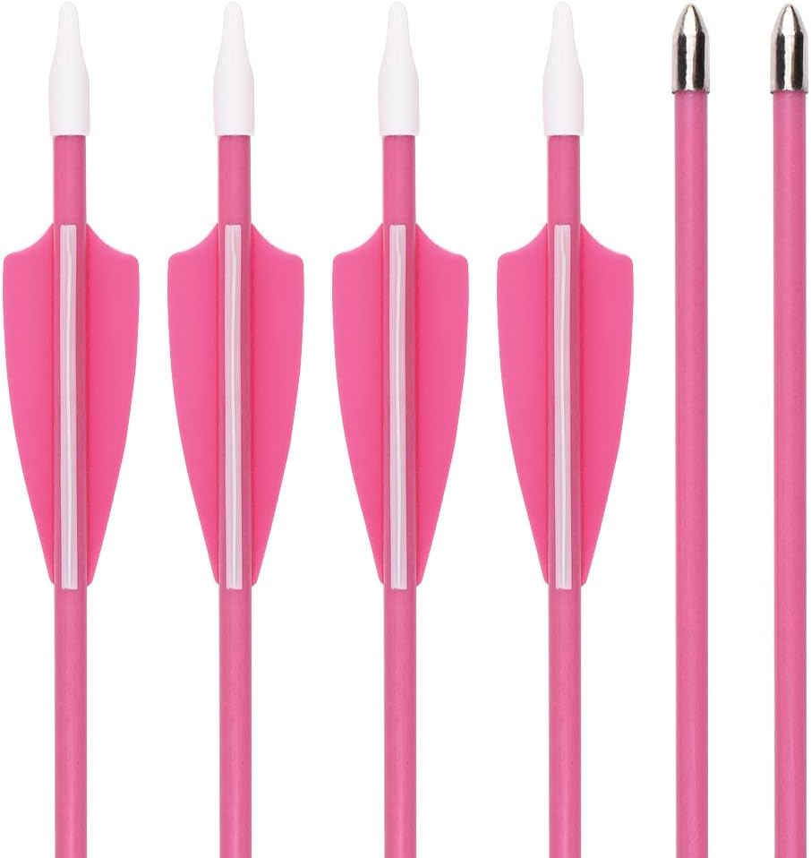 Archery Youth 24 26 28 Inch Fiberglass Archery Targeting Arrows for Youth Practise Recurvebow Compound Bow Shooting