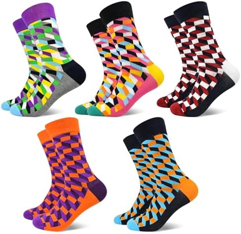 Stynice 5 Paar Bunte Lustige Socken Herren 43-46 - Witzige Baumwollsocken für Männer Frauen - Funny Baumwolle Motiv Socks Kuschelsocken