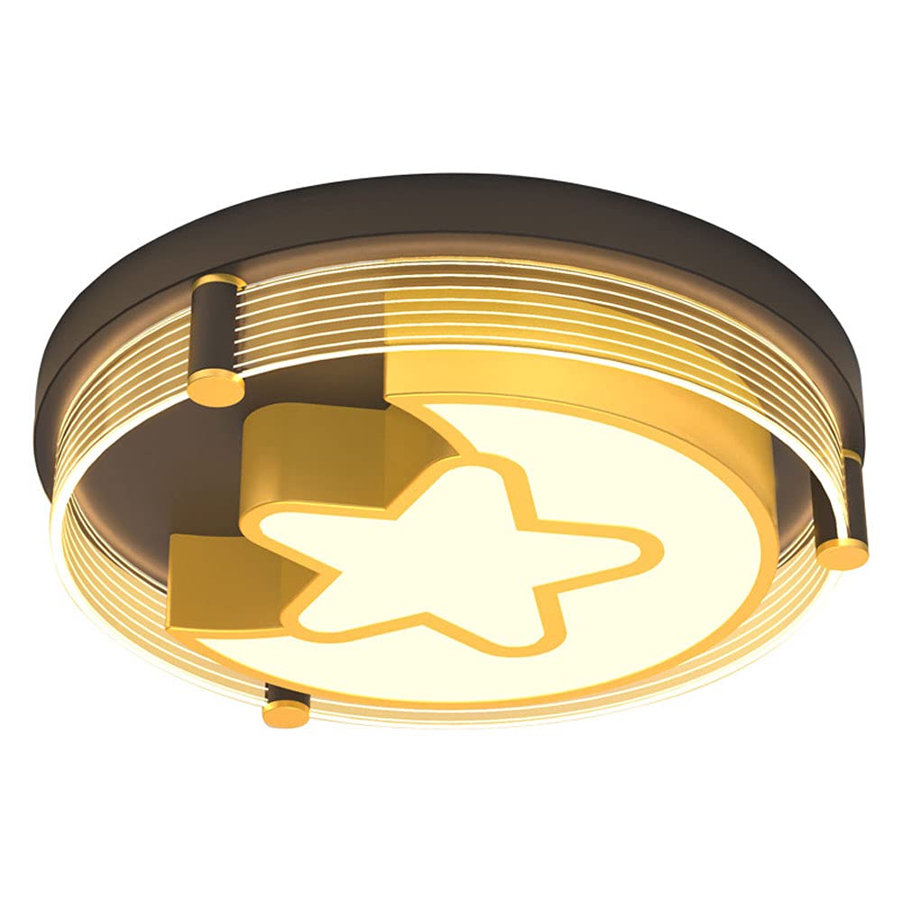 Plafonnier rond doré dimmable en acrylique pour un confort visuel