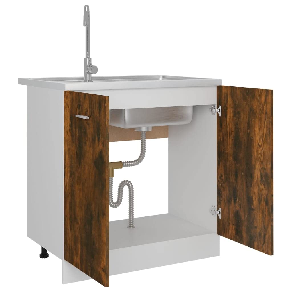 SYDE Mobile basso lavello Lyon rovere fumé 80 x 46 x 81,5 cm