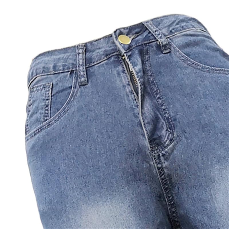 Andongnywell Women's Fashion High Rise Jeans Slimming Wide Leg Stretch Denim Flare Bellbottom Jeans Trouser3