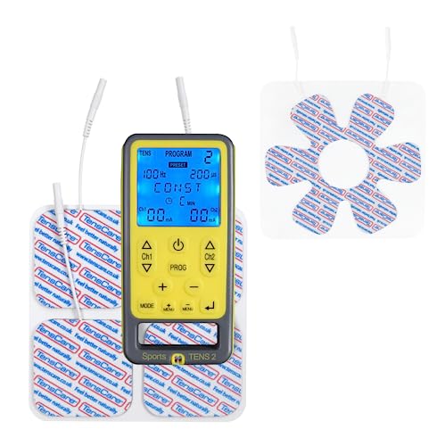 TensCare Sports TENS+ Electrodo de articulación. Dispositivo de electroestimulación con Masaje, TENS, EMS y programas manuales. Para alivio del dolor, tonificación y relajación muscular.