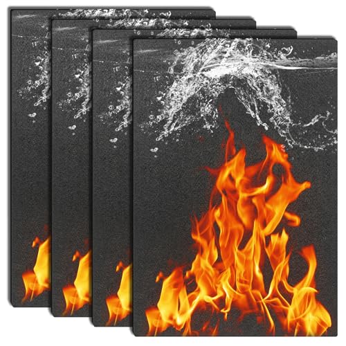 4 mantas de soldadura ignífugas de 30 x 20 x 0,5 cm, fieltro de carbono de alta temperatura a prueba de fuego hasta 800.0 °C, material resistente al calor, tela ignífuga para soldadura de parrilla