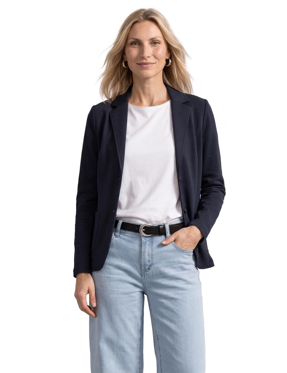 Street One Basic Blazer in Plain Colour Darkest Blue 34