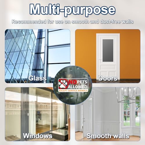 Peutier 1014927 6Pcs No Pets Allowed Sign, 8.66X4 Inch Vinyl Window Door Service Dog Sign No Pets Allowed Sign thumb #6
