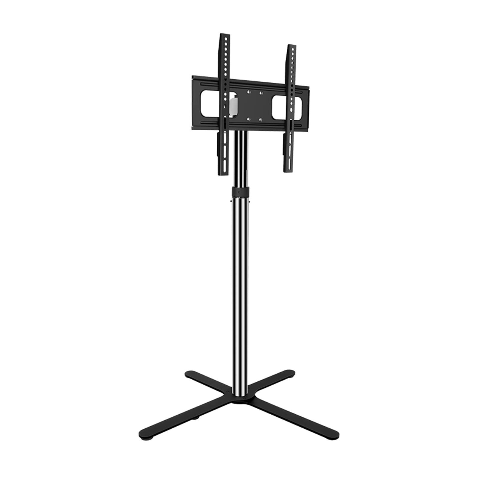 Support TV au sol réglable en hauteur avec inclinaison et pivot pour écran plat