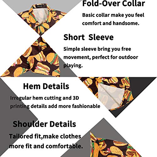 Men's Food Cars Print Shirts Hawaiian Short Sleeve Casual Tropical Funky Button Down Shirt4