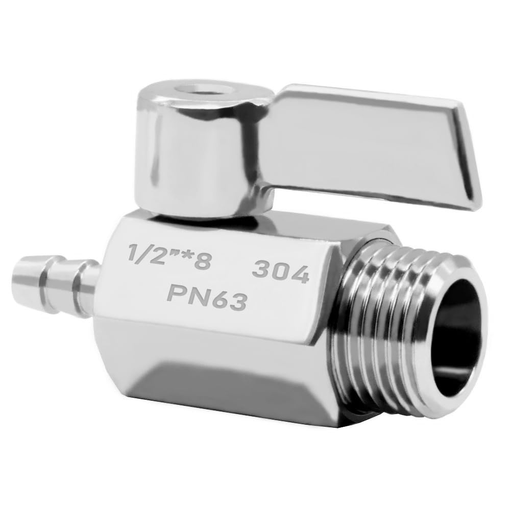DERNORD 1/2" Stainless Steel 304 Weldless Ball Valve & Bulkhead Kit For Brew Kettle