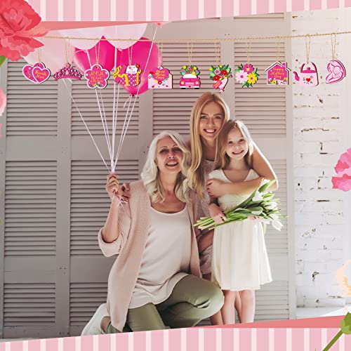 36 Pcs Mother's Day Wood Hanging Ornaments Mother's Day Pendant Slices Tags Hanging Decoration Wood Mom Ornament For Birthday Party Anniversary Home Tree Decor, 12 Styles #TOP5