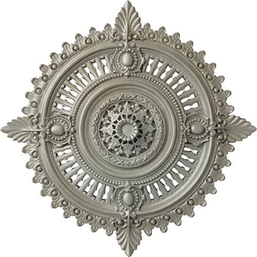 Image of 29 1 /8 inchOD x 1 1 /4 inchID x 4 inchP Haylynn Ceiling Medallion (Fits Canopies up to 1 1 /4 inch), Hand-Painted Flash Gold