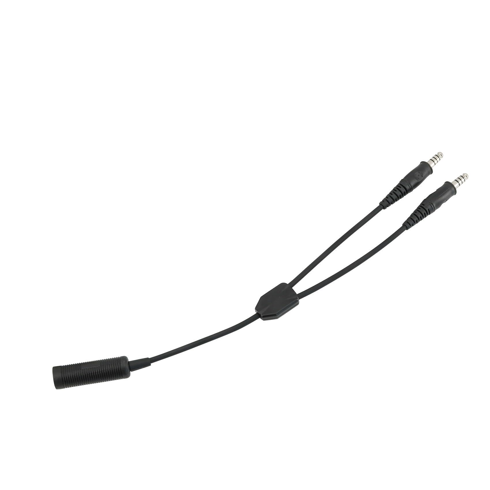 HEARFALCOM Taktyczny adapter do zestawu słuchawkowego jednoprzebiegowy na podwójny kabel kompatybilny z COMTAC SORDIN Tactical Hunting Shooting Headset (BK)