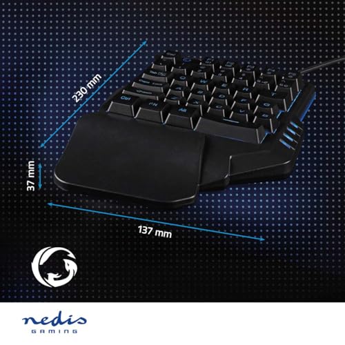 NEDIS Wired Gaming Keyboard - USB Type-A - Folientasten - RGB - Einhändig - Universal - Stromversorgung über USB - Netzkabellänge: 1.60 m - Gaming