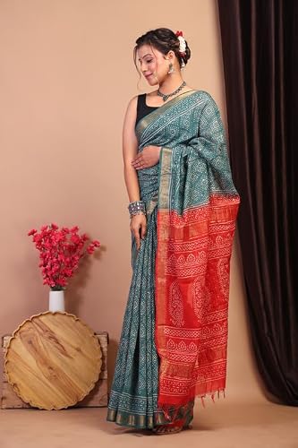 Anuttara green bhagalpuri silk saree – image 4