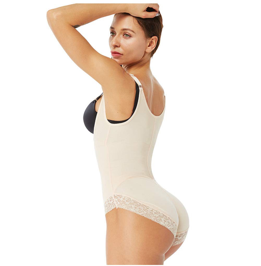 Body Intimo per Donna, Body Busto con Cerniera Shaper di Controllo del Ventre, Busto Invisibile, Pizzo Intimo più Sottile,Flesh,2XL