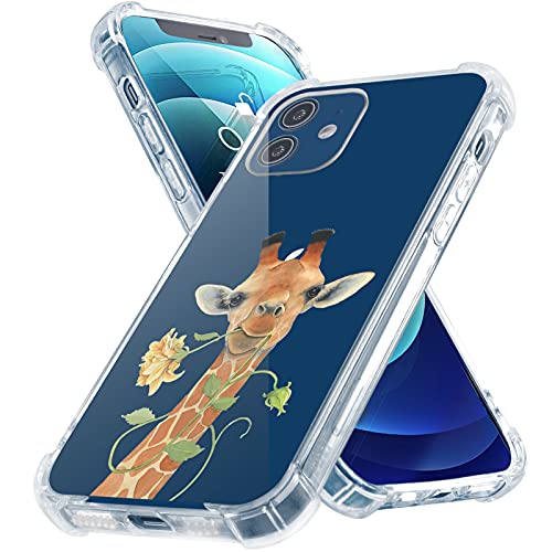 Roemary Giraffe Case For Iphone 11 With Floral Giraffe Design,Girly Pattern With Screen Protector [Buffertech 6.6 Ft Drop Impact] Soft Tpu Protective Case For Iphone 11 6.1 Inch #TOP1