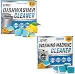 Washing Machine And Dishwasher Cleaning Tablets Bundle - Includes 12 Month Supply Dishwasher Cleaner Deodorizer & Washing Machine Descaler Deep Cleaning Tablets - 48 Tablet Combo