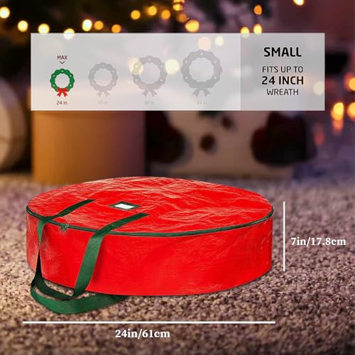 image for Dream Loom Christmas Wreath Storage Bag 24 Inch - 2 Pack Christmas Wre