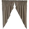 VHC Brands Rustic Lodge Window Wyatt Prairie Curtain Pair Khaki Tan