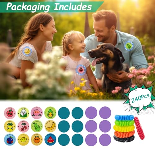 240pcs mosquito patches stickers individually wrapped natural plant based mosquito stickers for kids adult outdoor hiking camping travel