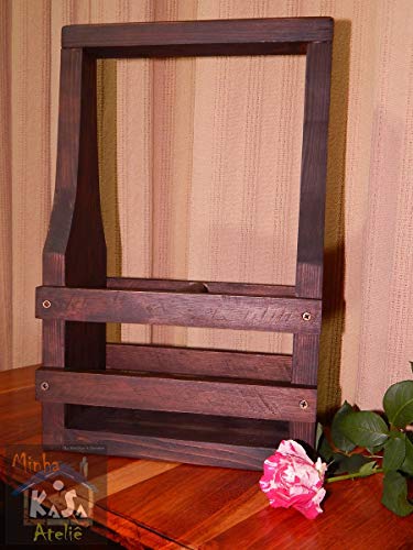 Image of 2-Tier Solid Wood Rolling Bar Cart With Wheels - Wine Serving Trolley, Utility and Kitchen Storage Cart, Seasoning Rack for Dining Room (2 Tier, Brown Polish) (Style 8)