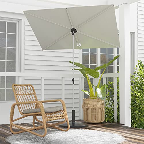 Grand Patio Outdoor Jena 6X4 Ft Polyester Steel Rectangular Flat Canopy Patio Market Umbrella, White #TOP1