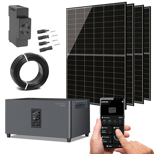 XORO SOLAR 1720W Balkonkraftwerk Komplettset mit 4 x 430W bifazialen Solar-Modulen, 50m DC-Kabel, 10x MC4-Stecker, 10x MC-Kupplung, Jupiter C Plus, Smart Meter CT002