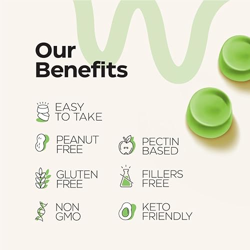 Miniatura 6 de Gomitas de biotina y péptido de colágeno para el crecimiento del cabello, la piel y las uñas, 120 unidades (paquete de 2)  82000 Mcg  Masticables de