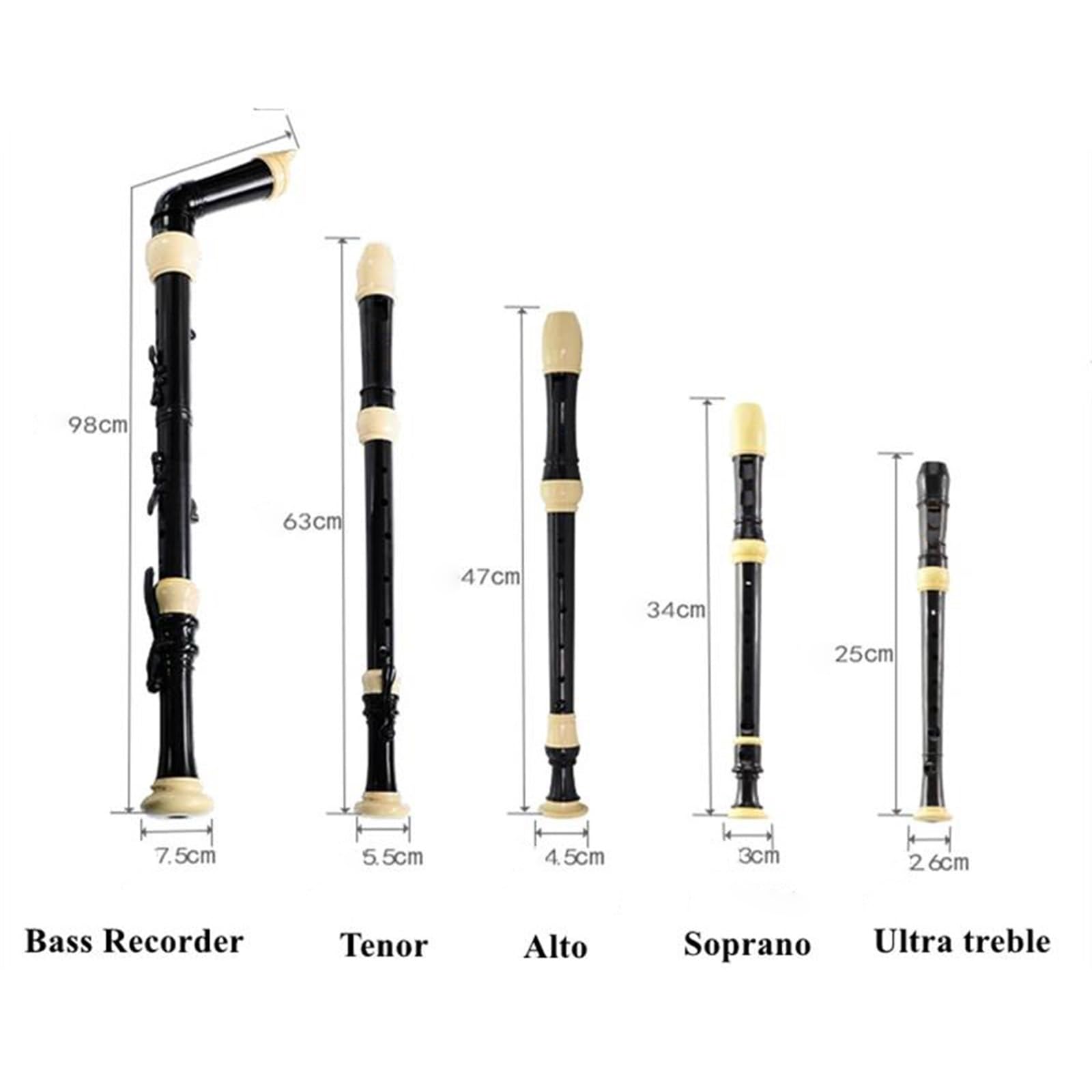 Blockflöte Musikinstrumente Blockflöten Set 8 Löcher Britischer Sopran Alt-Tenor Bass