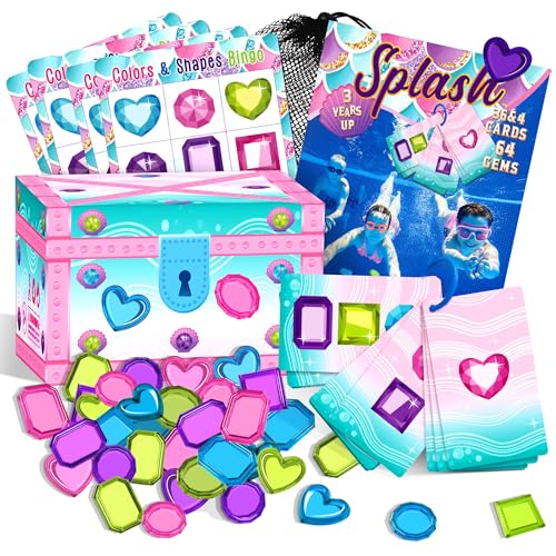 Deling Mermaid Pool Diving Toys - 106 PCS Underwater Scavenger Hunt Games Sets, Perfect Summer Fun Pool Games, Education Toys for Water Bath Swim, Gifts for Girls Ages 4-8-12, Diving Gems