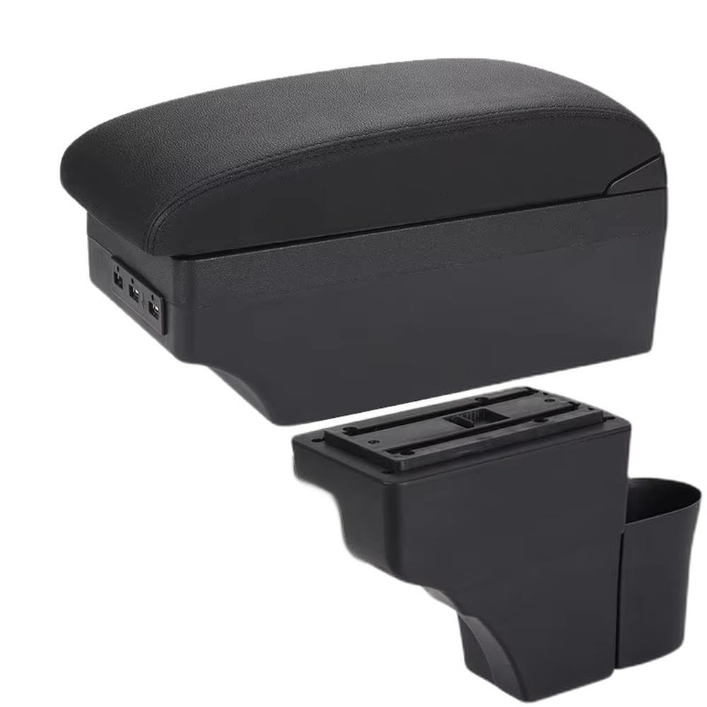For Nissan Note Car Armrest Box Interior Details Retrofit Parts Storage Box Ashtray Interior Parts(A2 Black line 7USB)