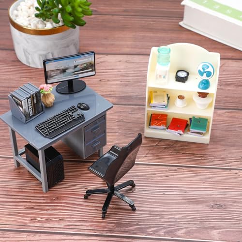 Casa de muñecas modelo en miniatura ONEST de 24 piezas para crear despachos 2
