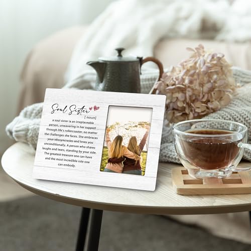 Soul-Sister-Gifts-8×10-Picture-Frame-Sisters-Gifts-from-Sister-Sister-Gift-Bestie-Gift-Friendship-Gifts-Idea-Wood-Photo-Frame-Display-Pictures-4×6-for-Table-Top-Display-and-Wall-Hanging Soul Sister Gifts 8×10 Picture Frame Sisters Gifts from Sister Sister Gift Bestie Gift Friendship Gifts Idea Wood Photo Frame Display Pictures 4×6 for Table Top Display and Wall Hanging