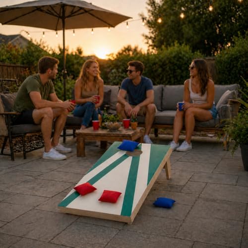 Jeu de Cornhole en Bois – Planche + 8 Sacs Colorés | Jeu d’Adresse Extérieur pour Jardin & Famille – vue 9