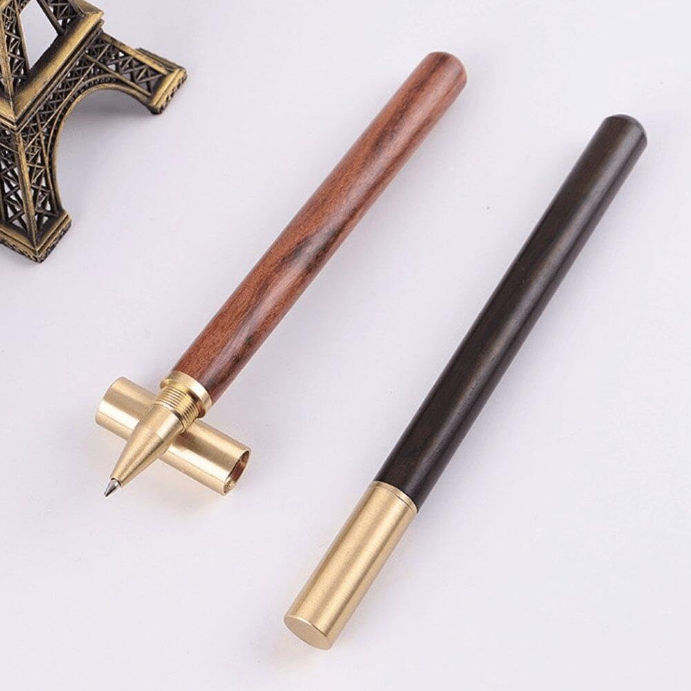 3 Teile/Satz Vintage Holz Körper Kugelschreiber Messing Kugel Roller Stift Metall Kappe Kugelschreiber Schreibwaren Schule Business Geschenke Liefert