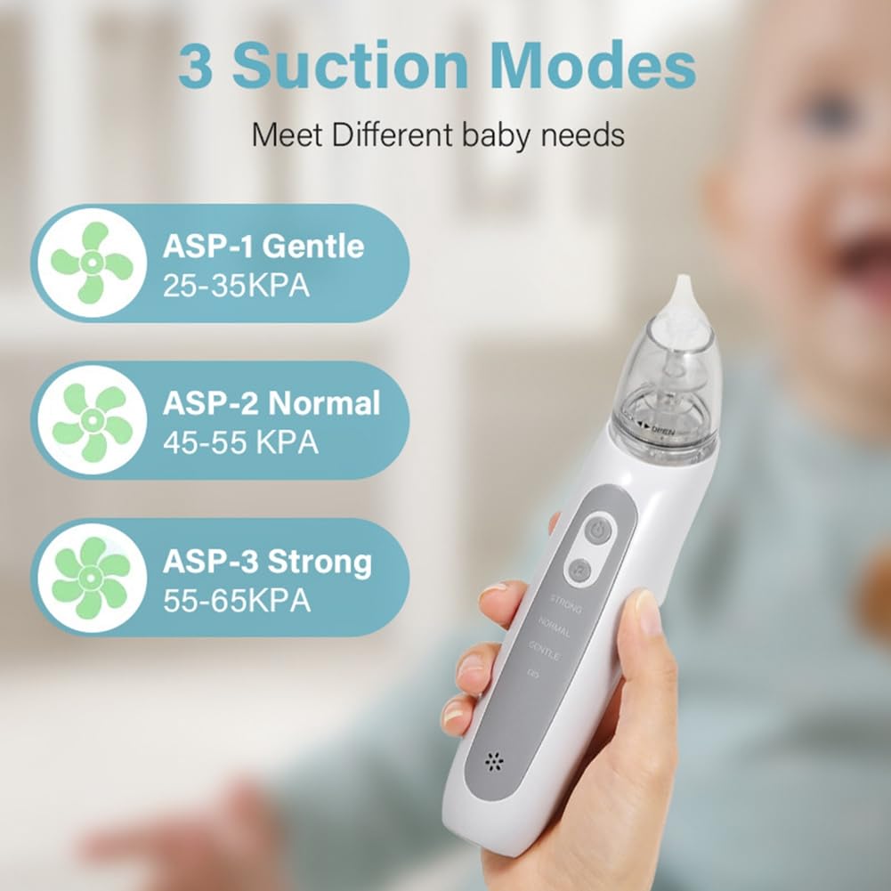 Aspirador Nasal Eléctrico para Recién Nacido (Versión Recargable) - Aspirador Nasal para Recién Nacido - Previene la Congestión Nasal