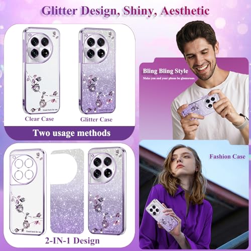 Coque OnePlus 12 transparente violette anti-choc et anti-rayure - 6